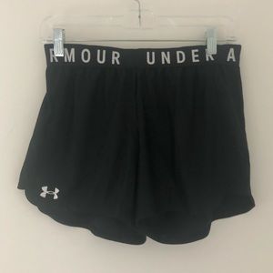 Black under armour athletic running shorts